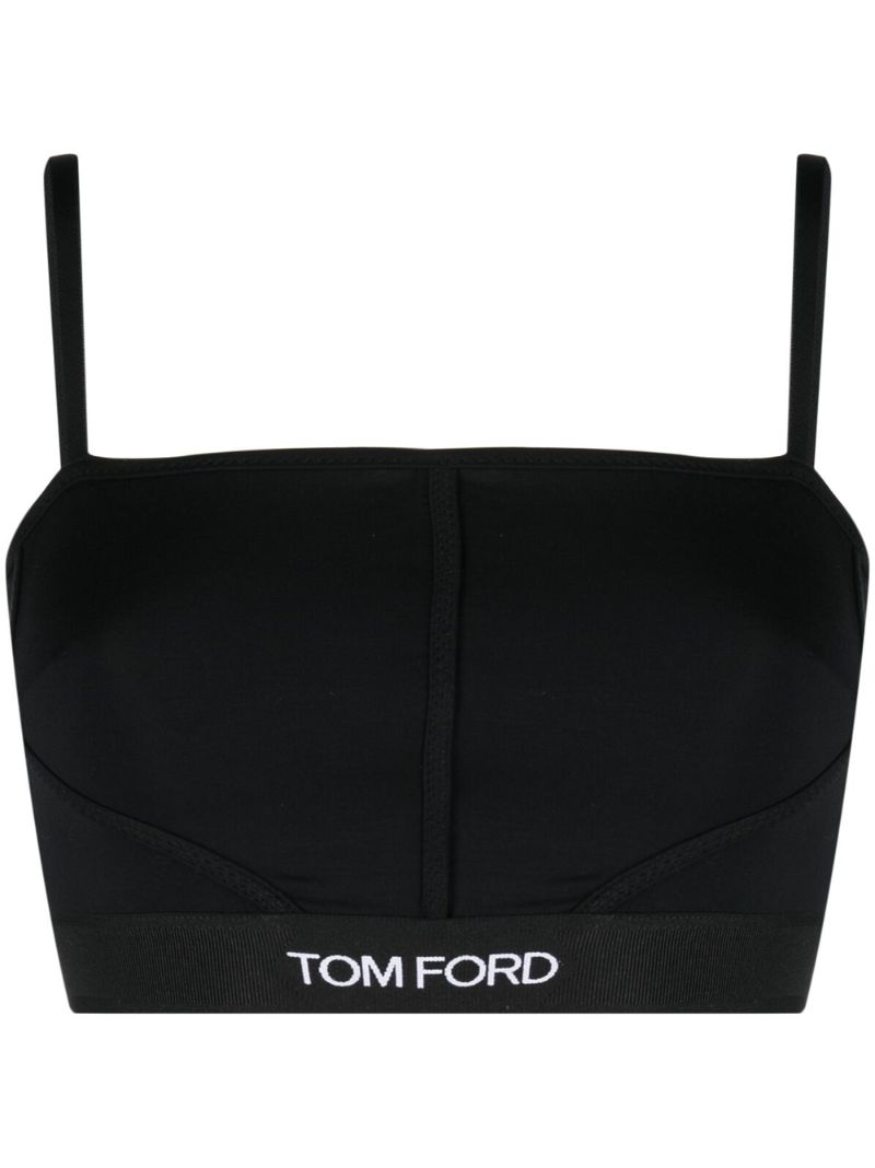 Black Logo Underband Cotton Bralette