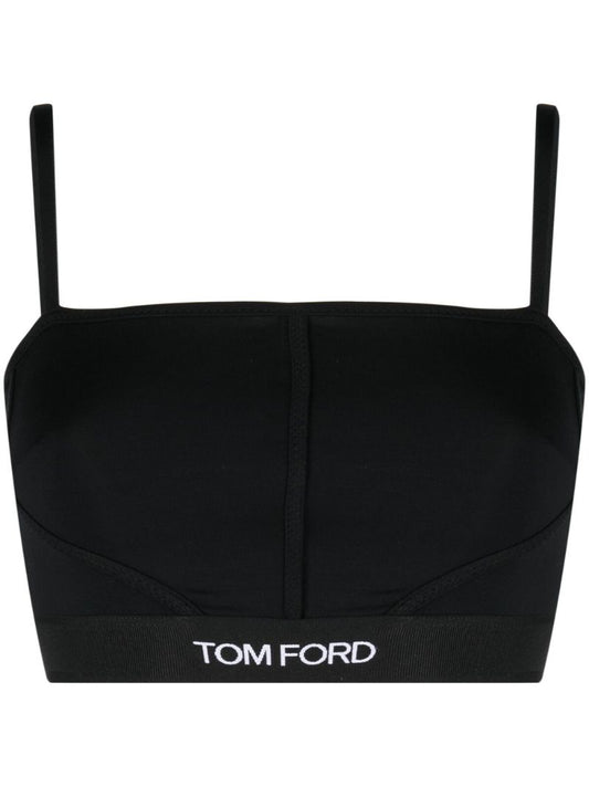 Black Logo Underband Cotton Bralette