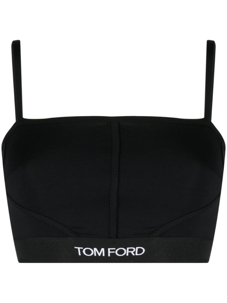 Black Logo Underband Cotton Bralette