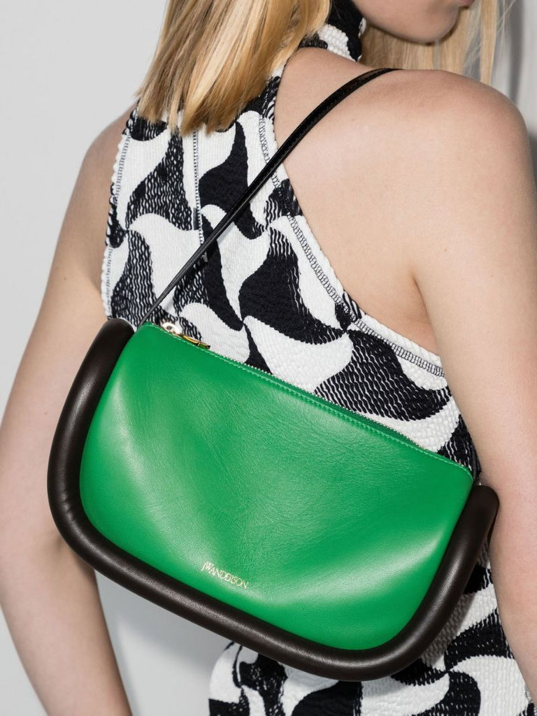Green the Bumper Leather Shoulder Bag