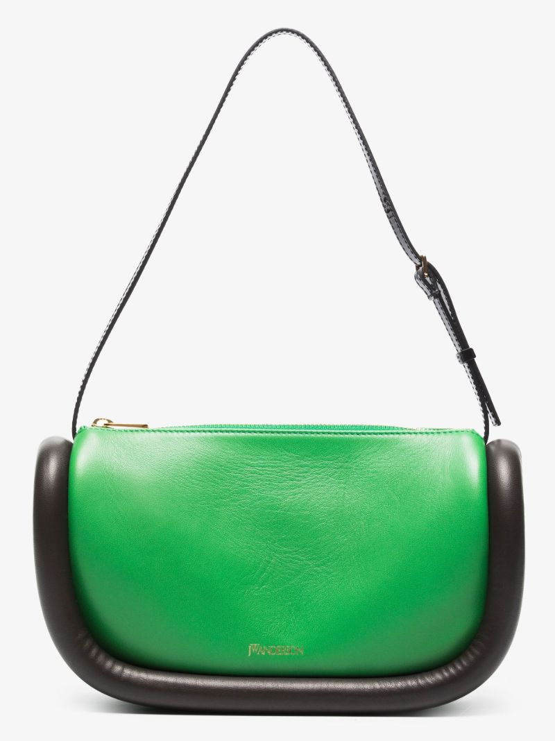 Green the Bumper Leather Shoulder Bag