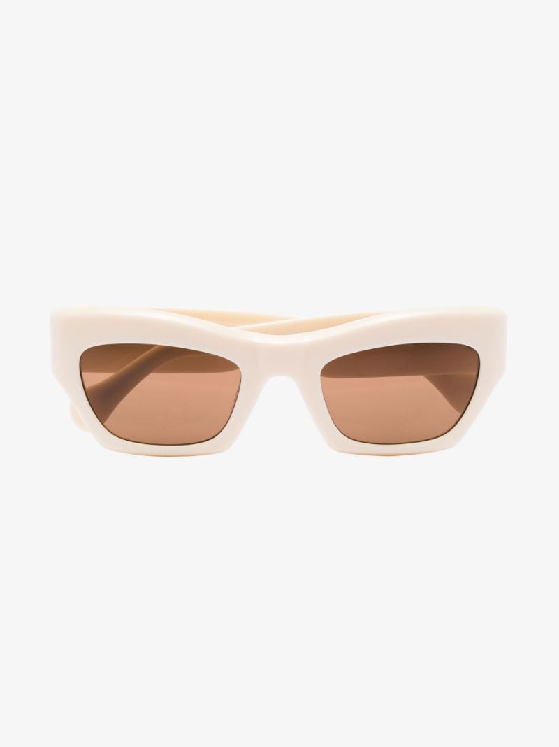 White Ayreen Rectangular Sunglasses