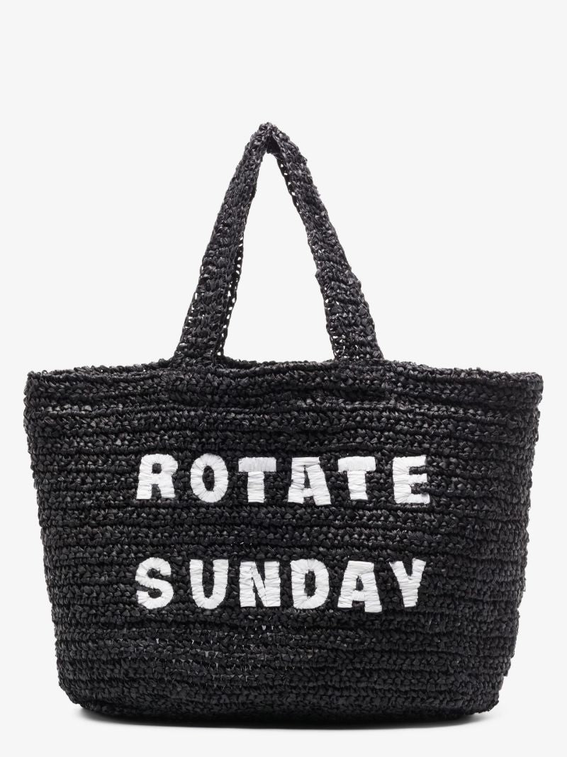Black Neeti Raffia Tote Bag