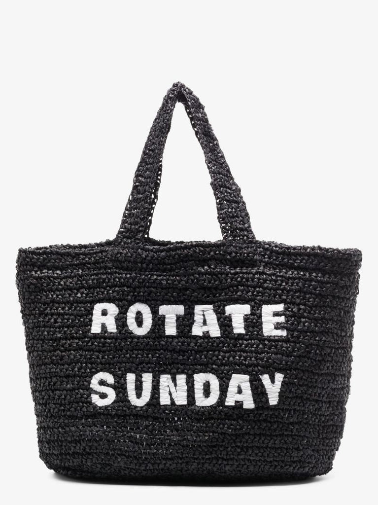 Black Neeti Raffia Tote Bag