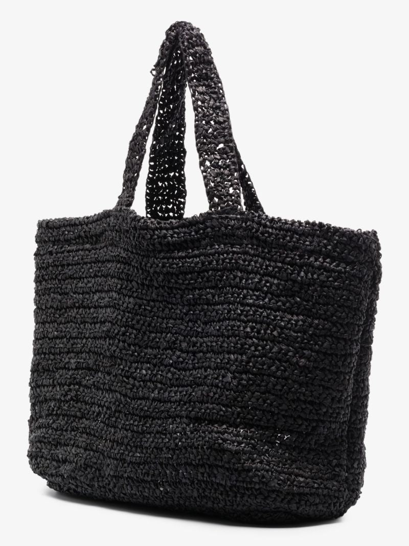 Black Neeti Raffia Tote Bag