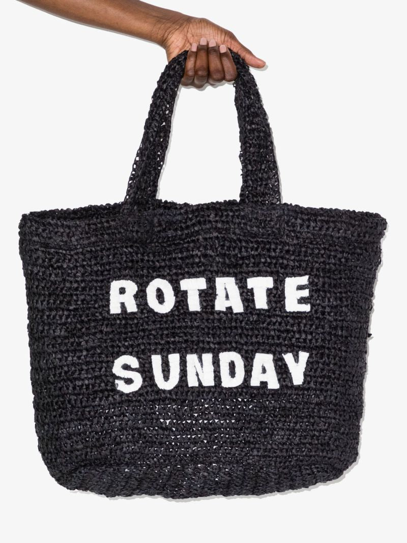 Black Neeti Raffia Tote Bag