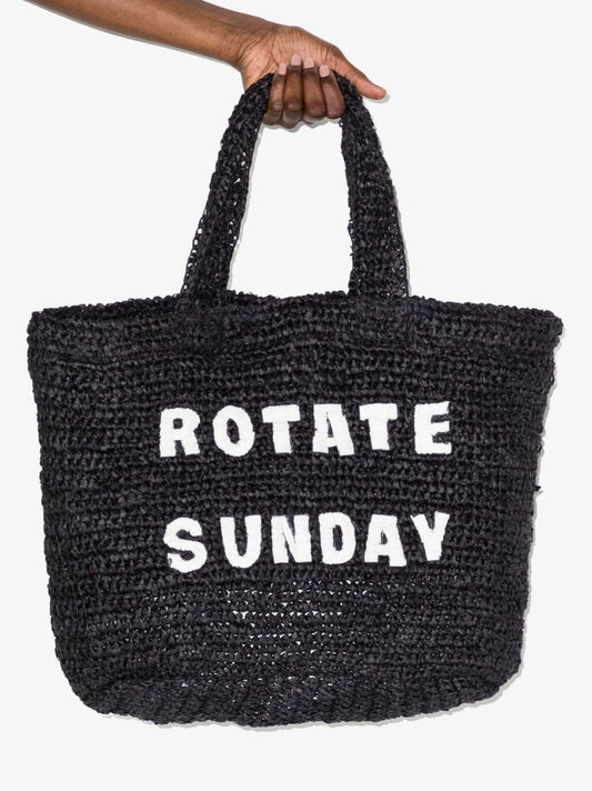 Black Neeti Raffia Tote Bag