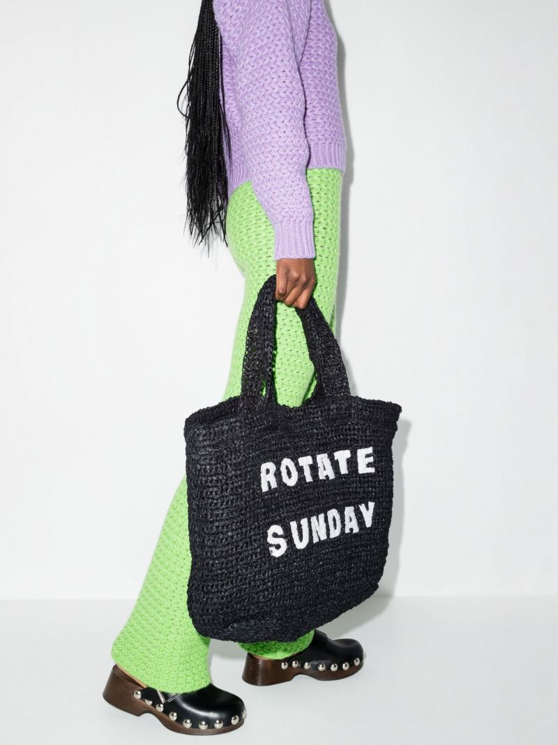 Black Neeti Raffia Tote Bag