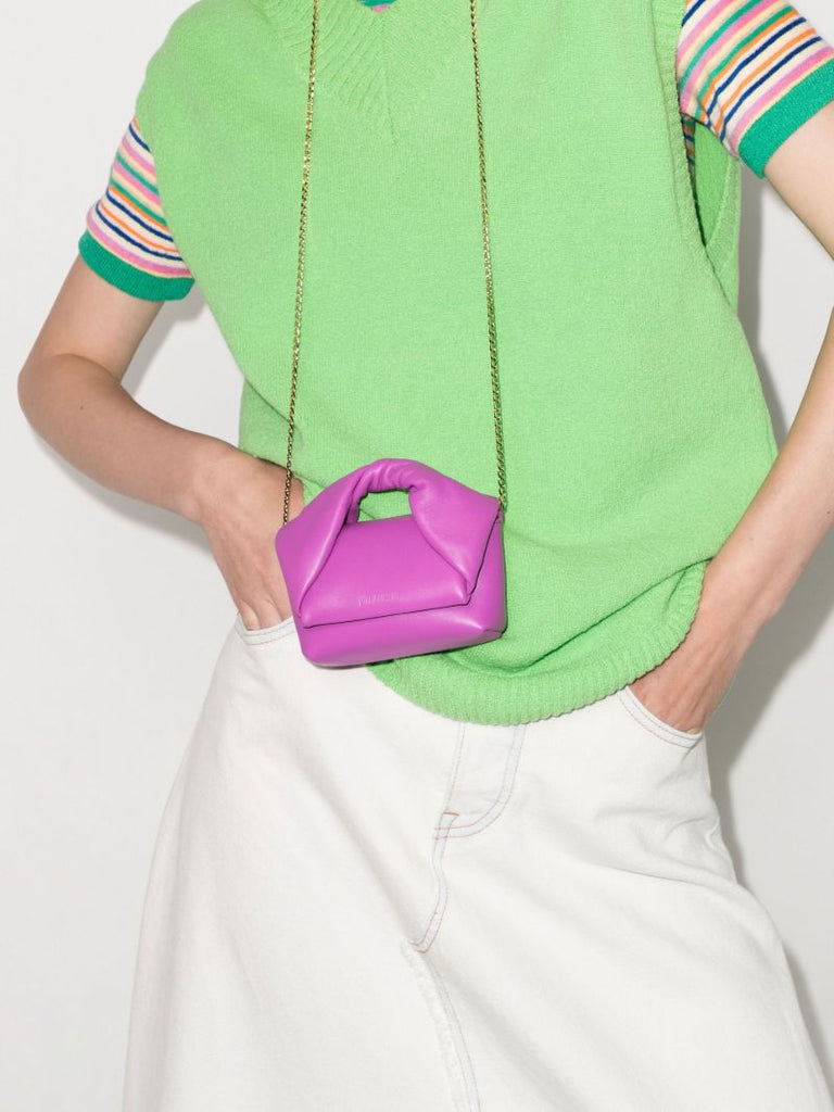 Purple Nano Twister Leather Mini Bag