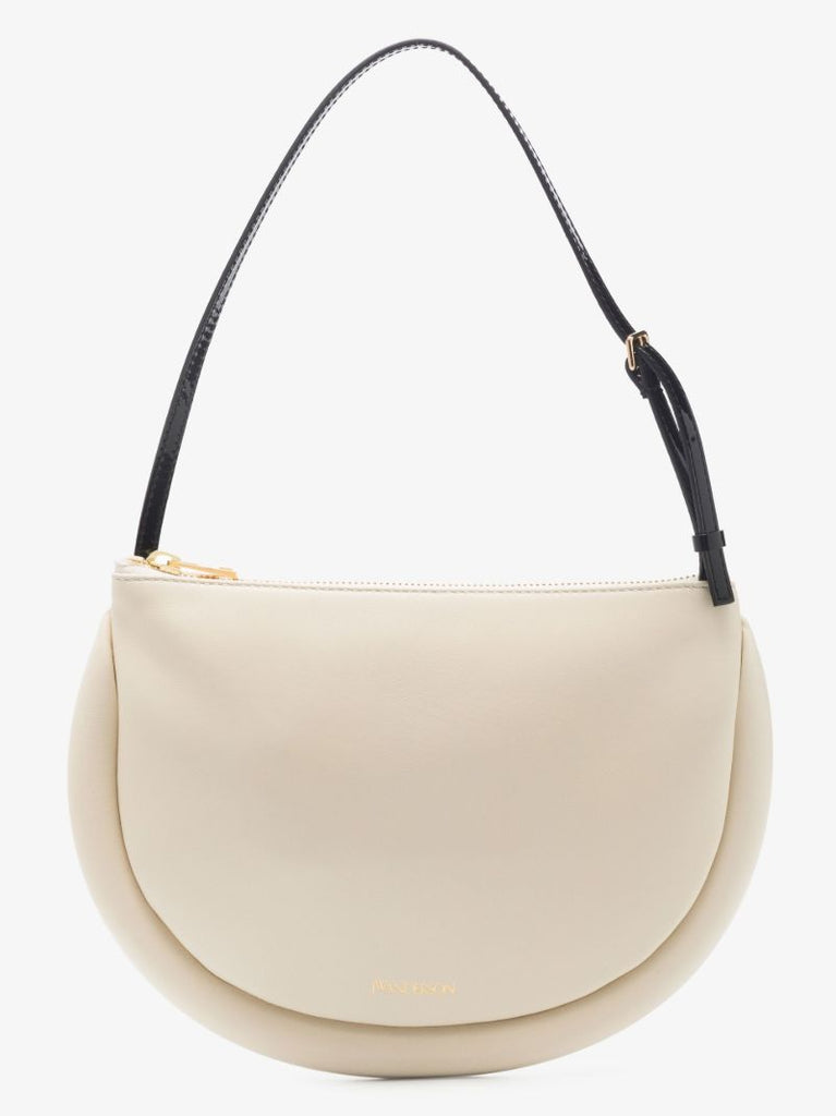 White the Bumper Moon Leather Shoulder Bag