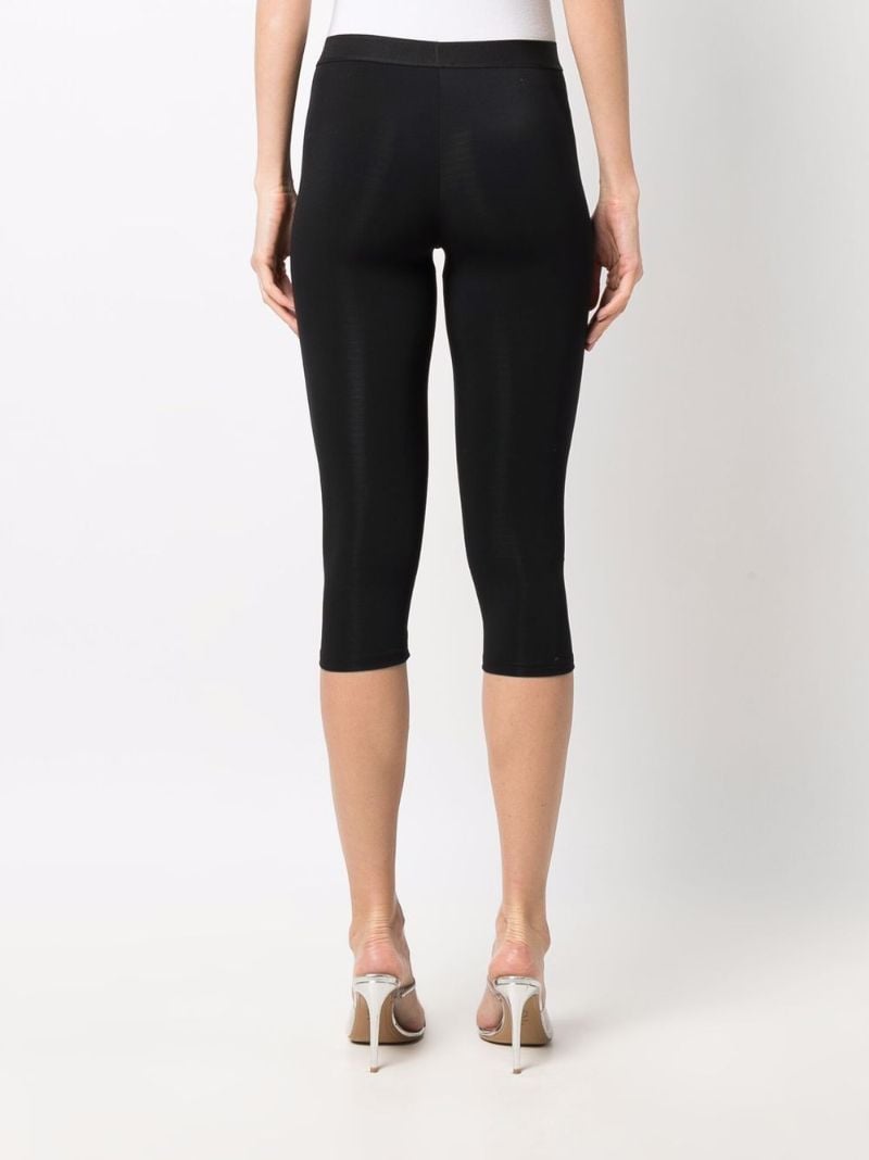 Black Logo Waistband Cropped Leggings