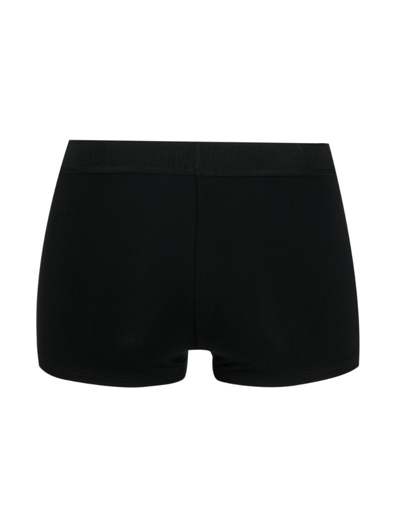 Black High Waist Logo Band Boxer Briefs