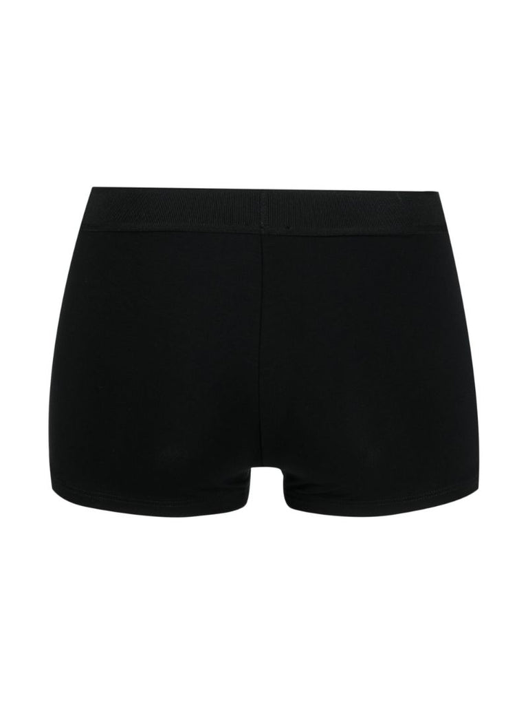 Black High Waist Logo Band Boxer Briefs