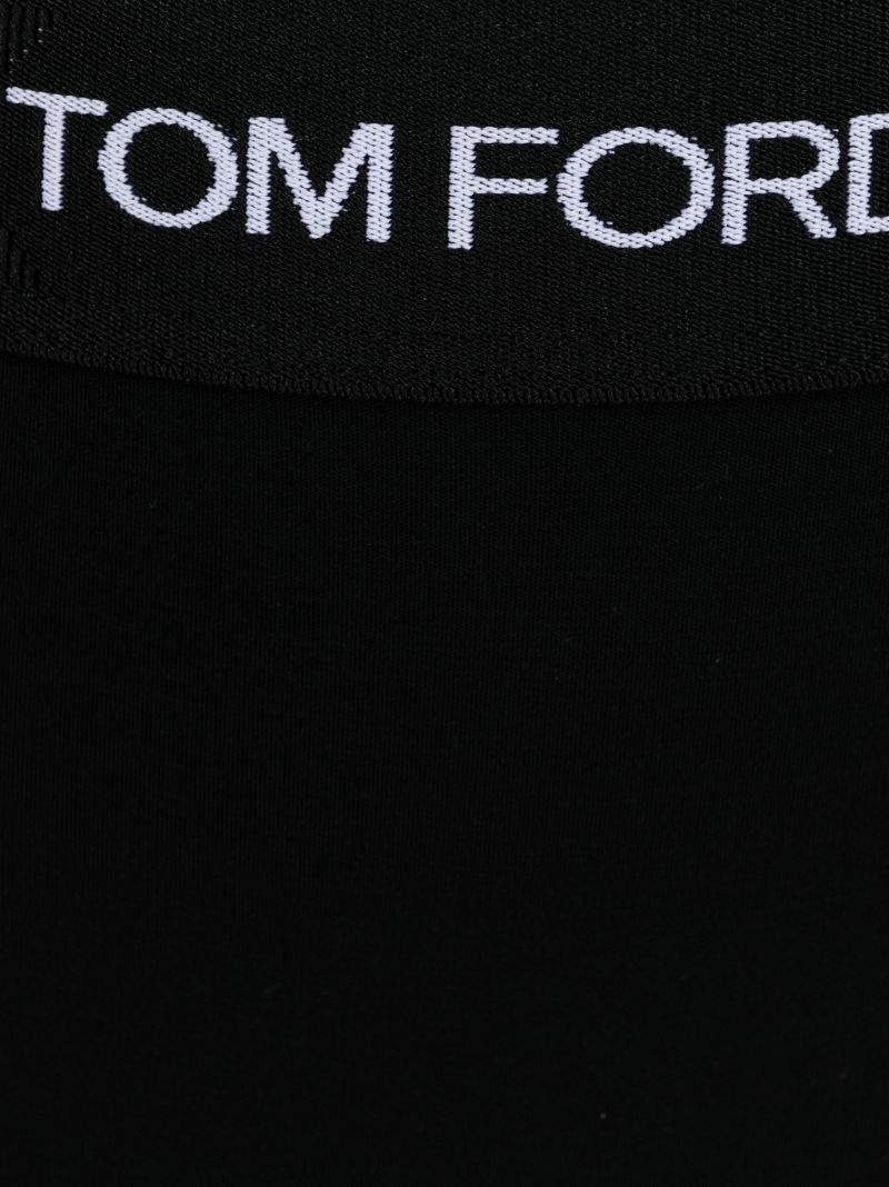 Black High Waist Logo Band Boxer Briefs