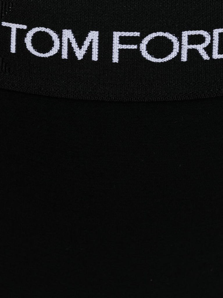 Black High Waist Logo Band Boxer Briefs