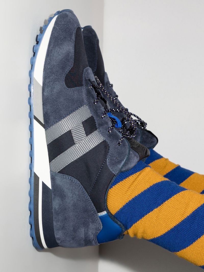 Blue H383 Low Top Suede Sneakers