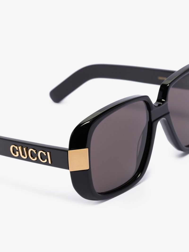 Black Square Logo Sunglasses