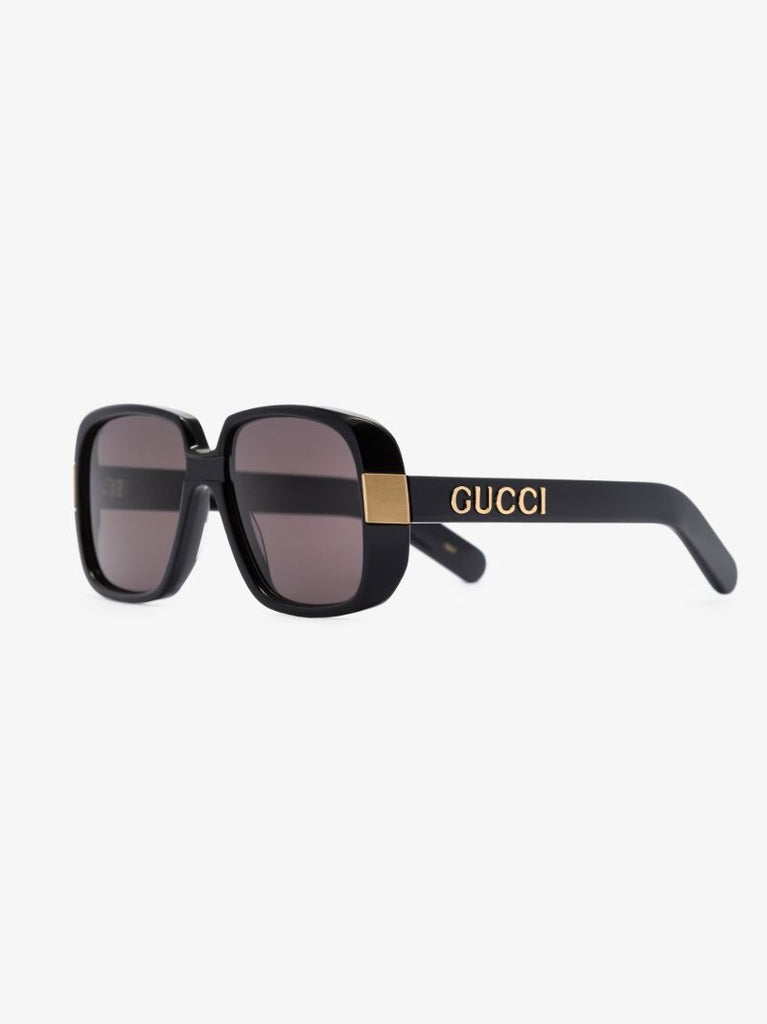 Black Square Logo Sunglasses
