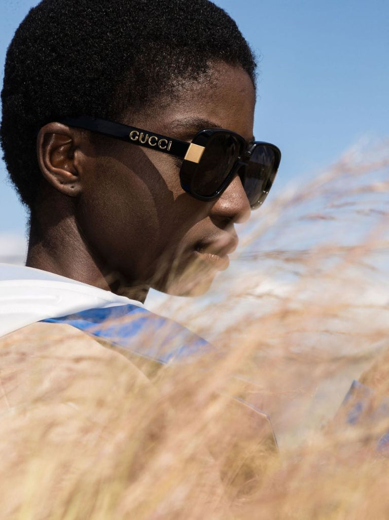 Black Square Logo Sunglasses