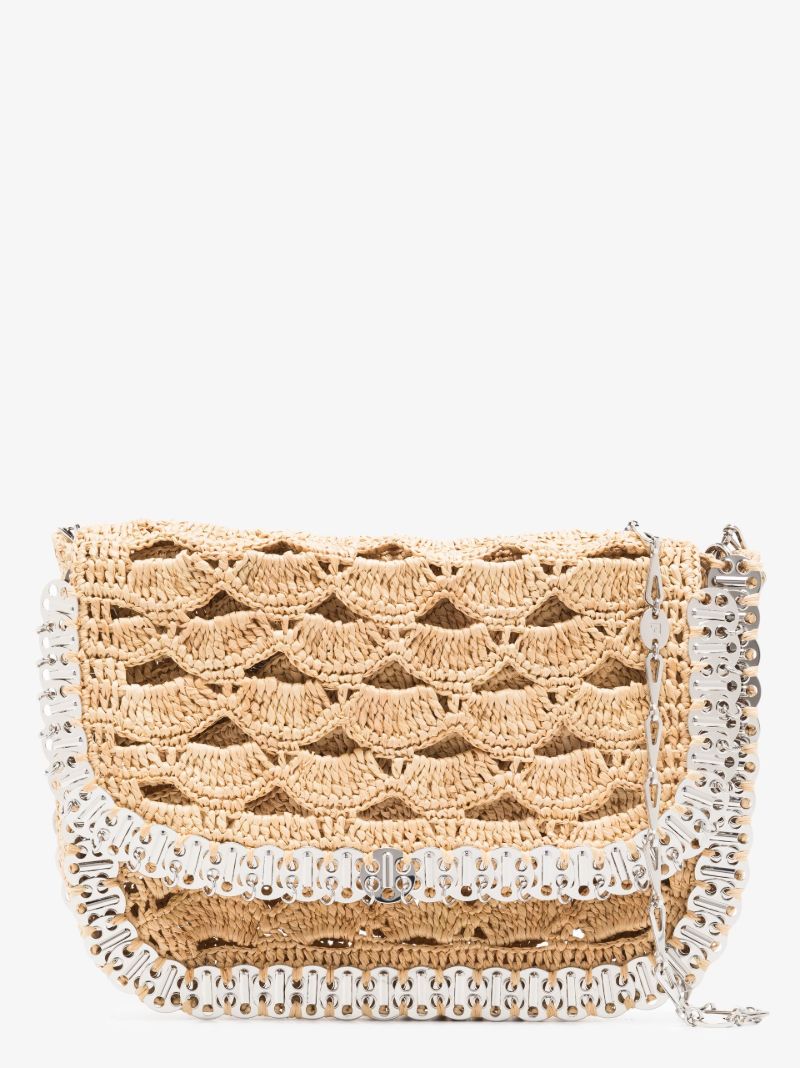 Neutral Large Raffia Shoulder Bag