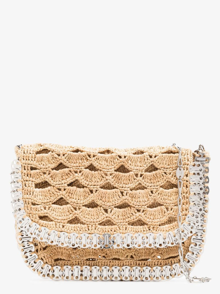 Neutral Large Raffia Shoulder Bag