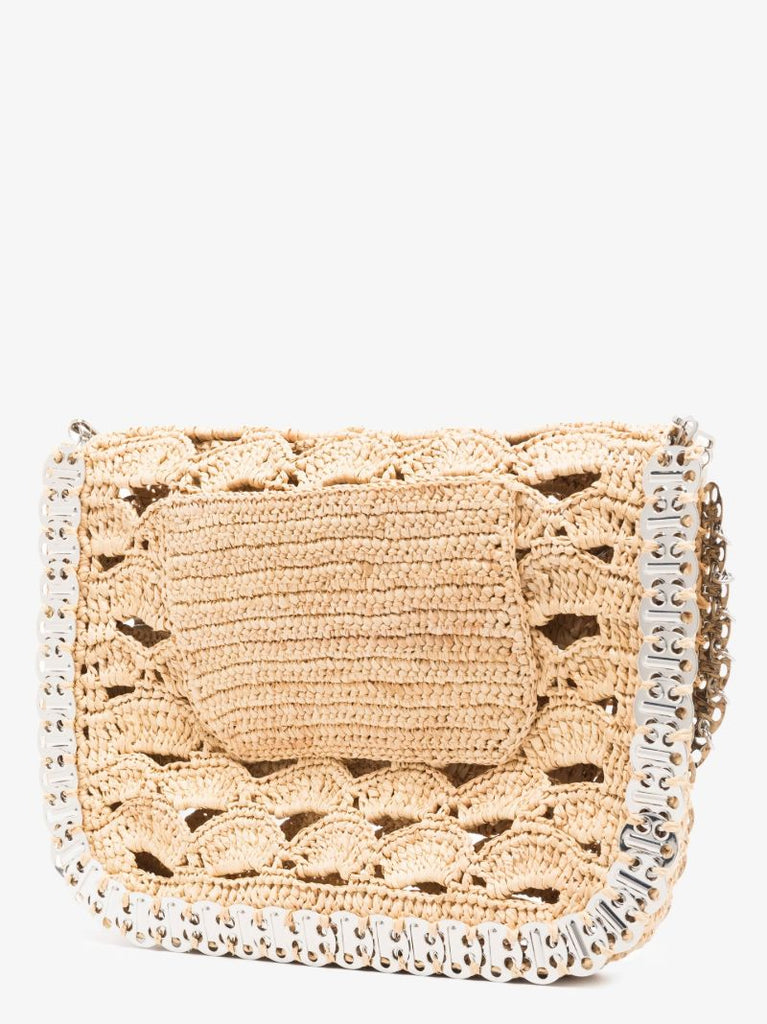 Neutral Large Raffia Shoulder Bag