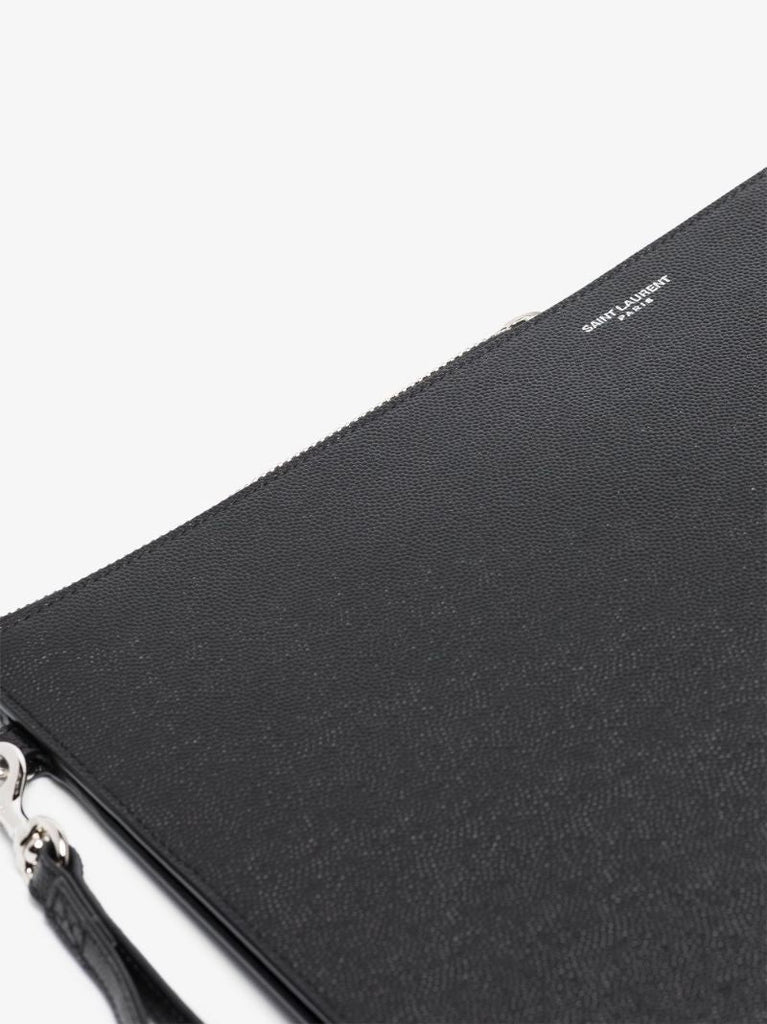 Black Logo Leather Tablet Holder