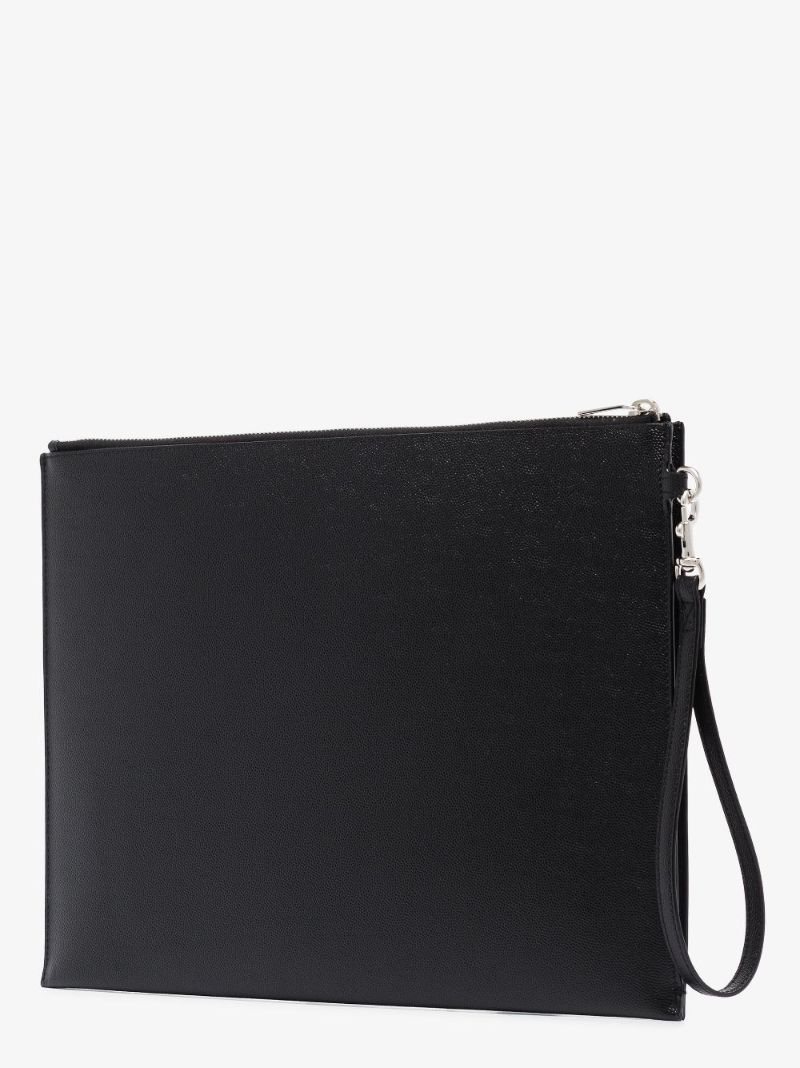 Black Logo Leather Tablet Holder