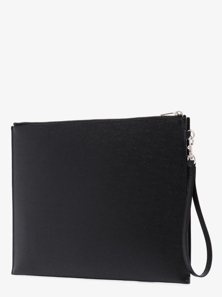 Black Logo Leather Tablet Holder
