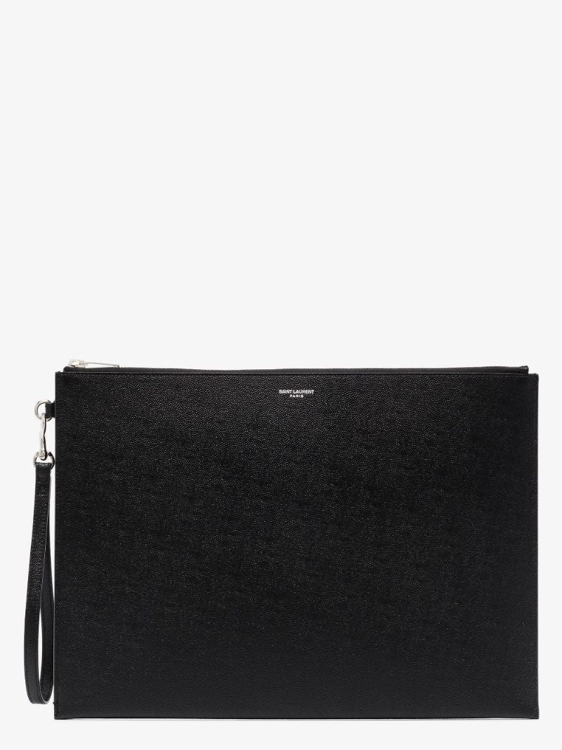 Black Logo Leather Tablet Holder