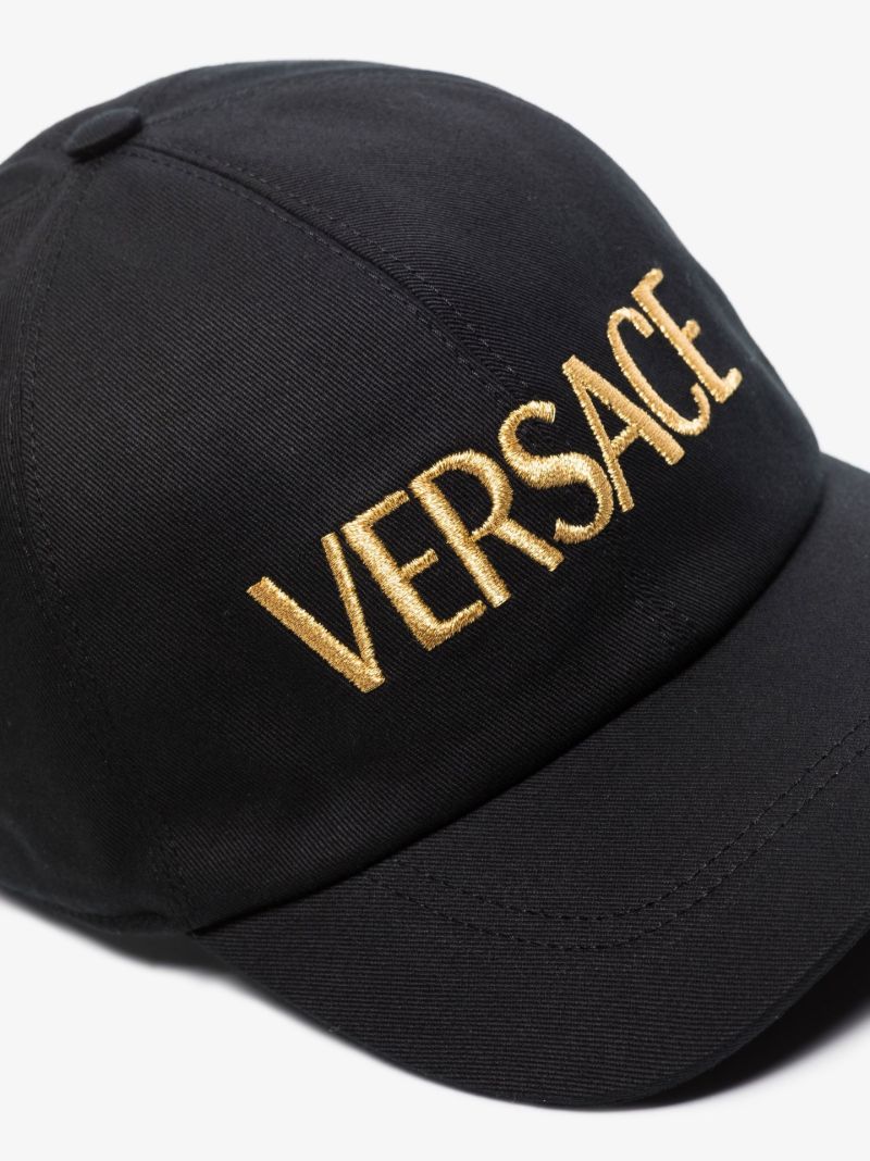 Black Logo Embroidered Baseball Cap