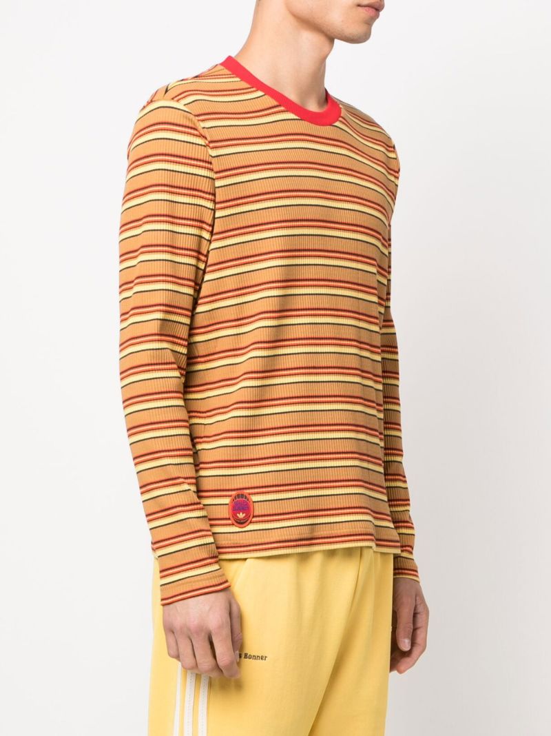 X Wales Bonner Yellow Striped Cotton T-shirt