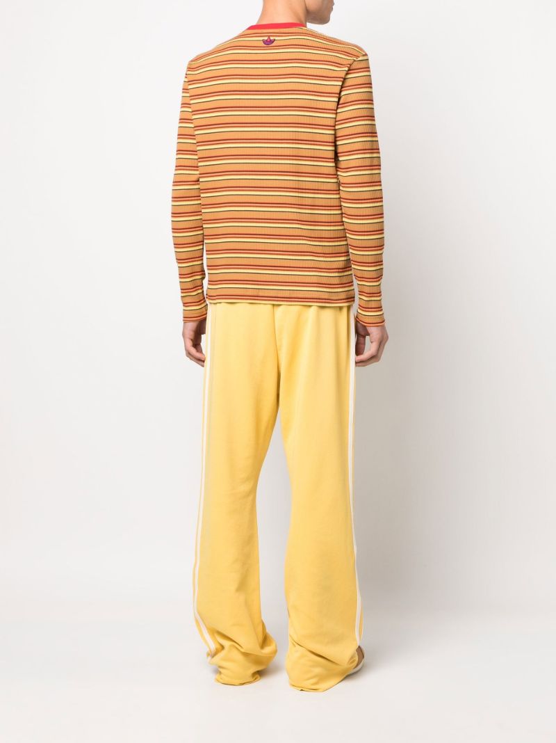 X Wales Bonner Yellow Striped Cotton T-shirt