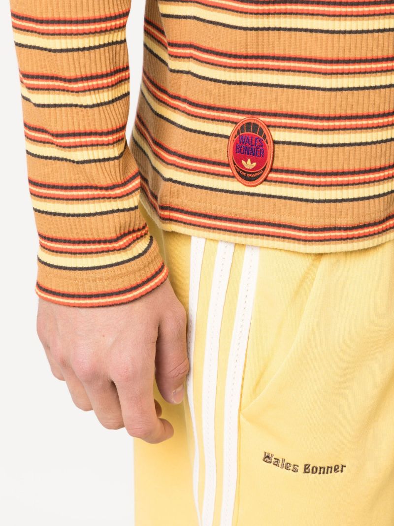 X Wales Bonner Yellow Striped Cotton T-shirt