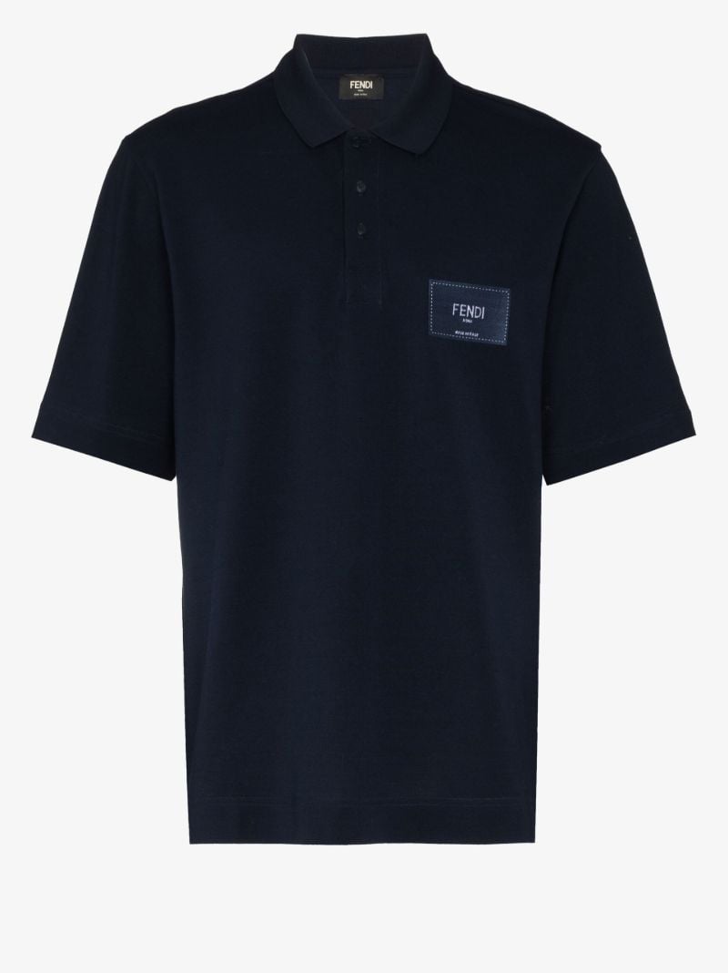Navy Logo Cotton Polo Shirt