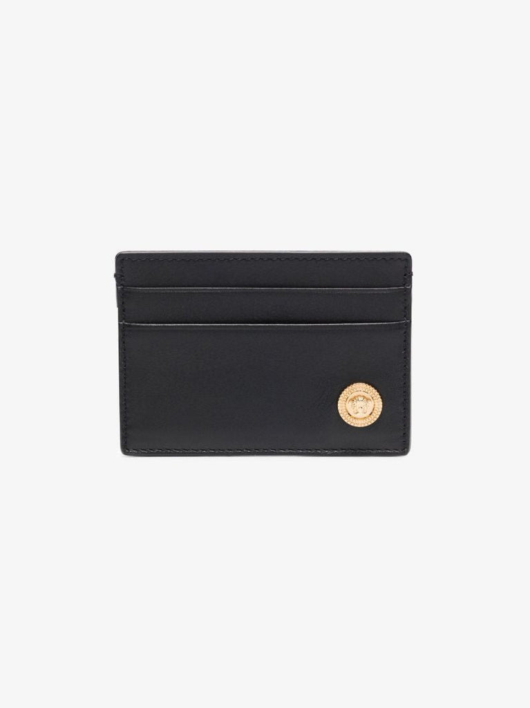 Black La Medusa Leather Card Holder