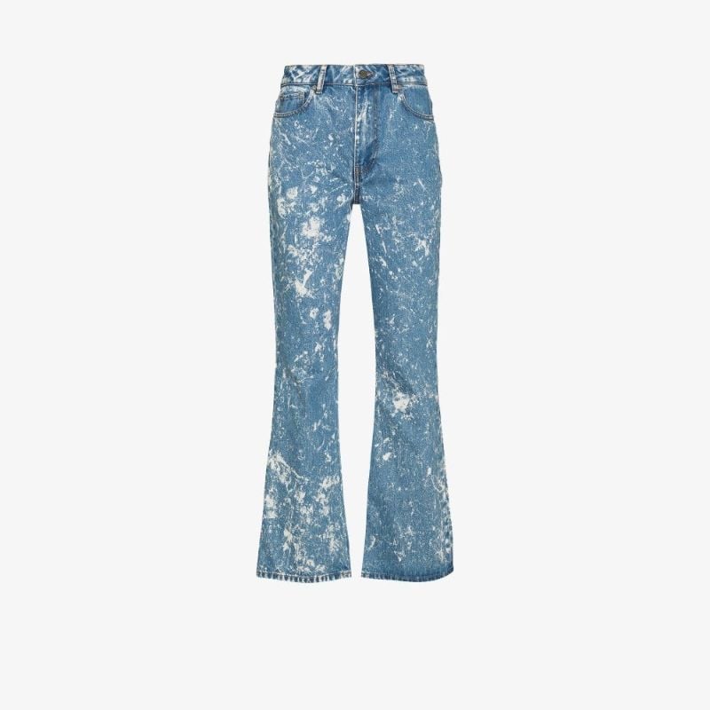 Acid Wash Flared Jeans