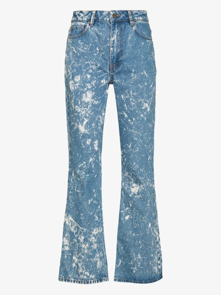 Acid Wash Flared Jeans