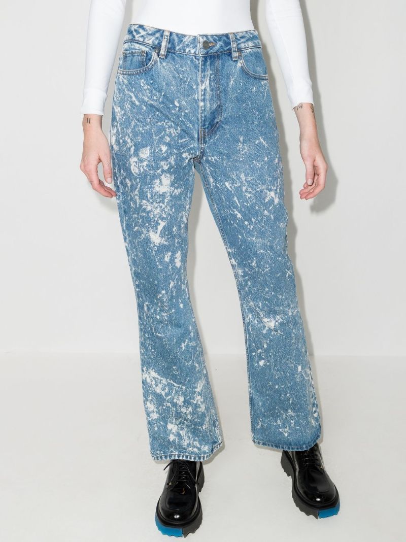 Acid Wash Flared Jeans