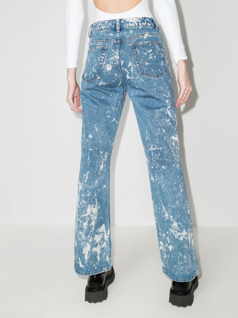 Acid Wash Flared Jeans