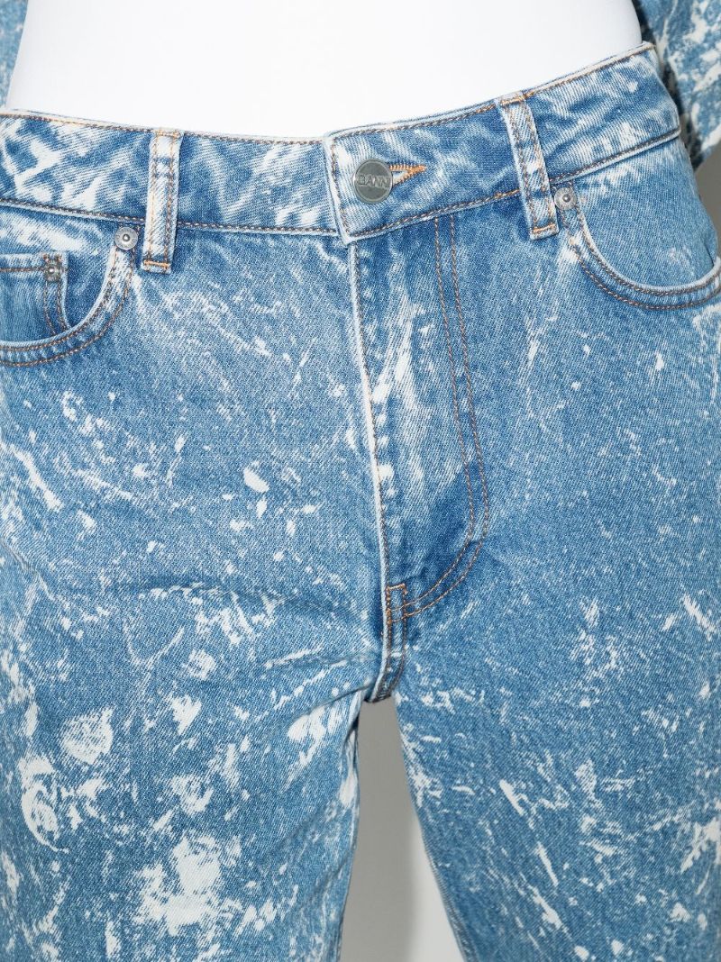 Acid Wash Flared Jeans