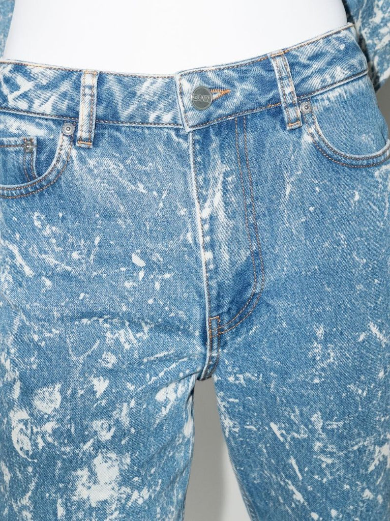 Acid Wash Flared Jeans