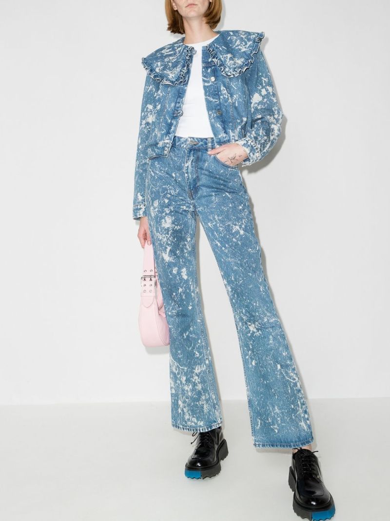 Acid Wash Flared Jeans