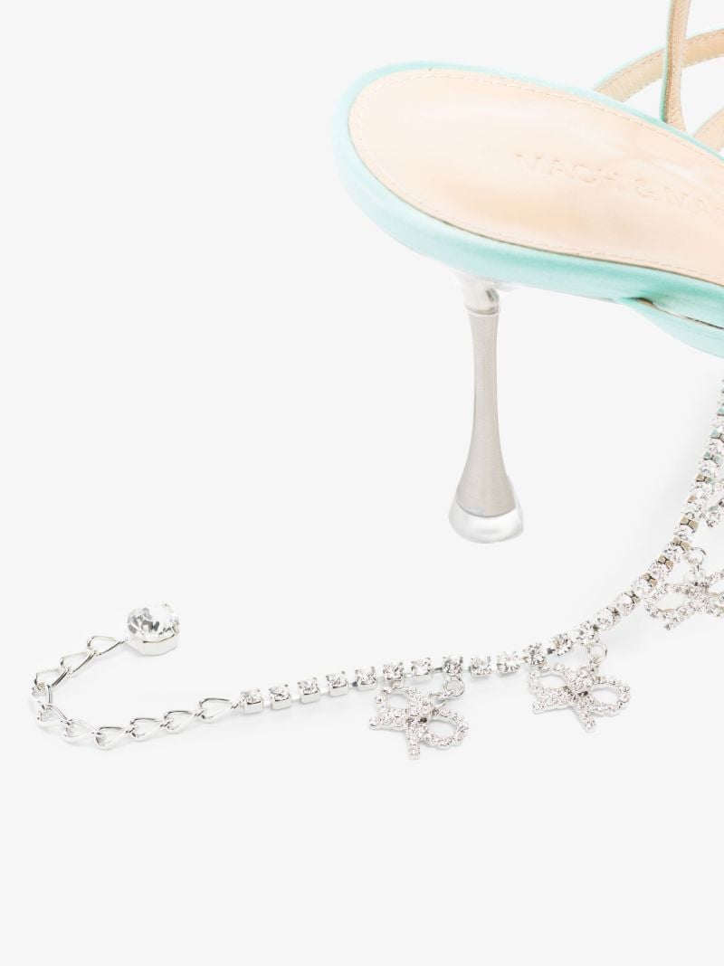 Blue Camille 95 Crystal Suede Sandals