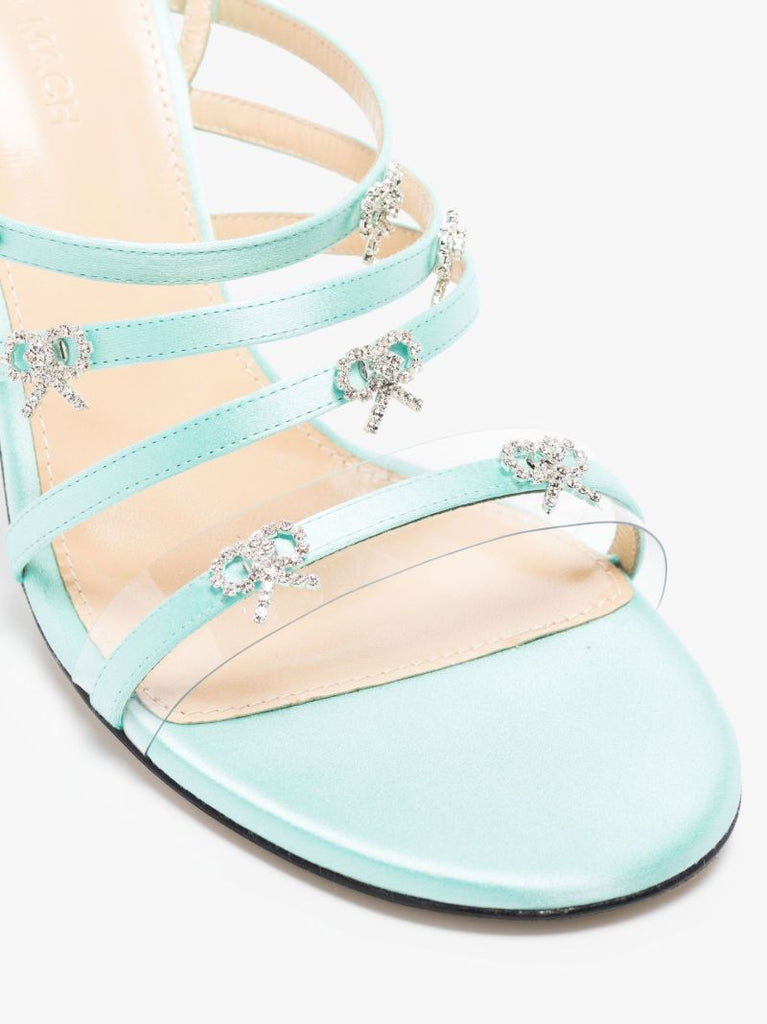 Blue Camille 95 Crystal Suede Sandals
