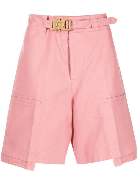 Pink Cj Buckle Bermuda Shorts