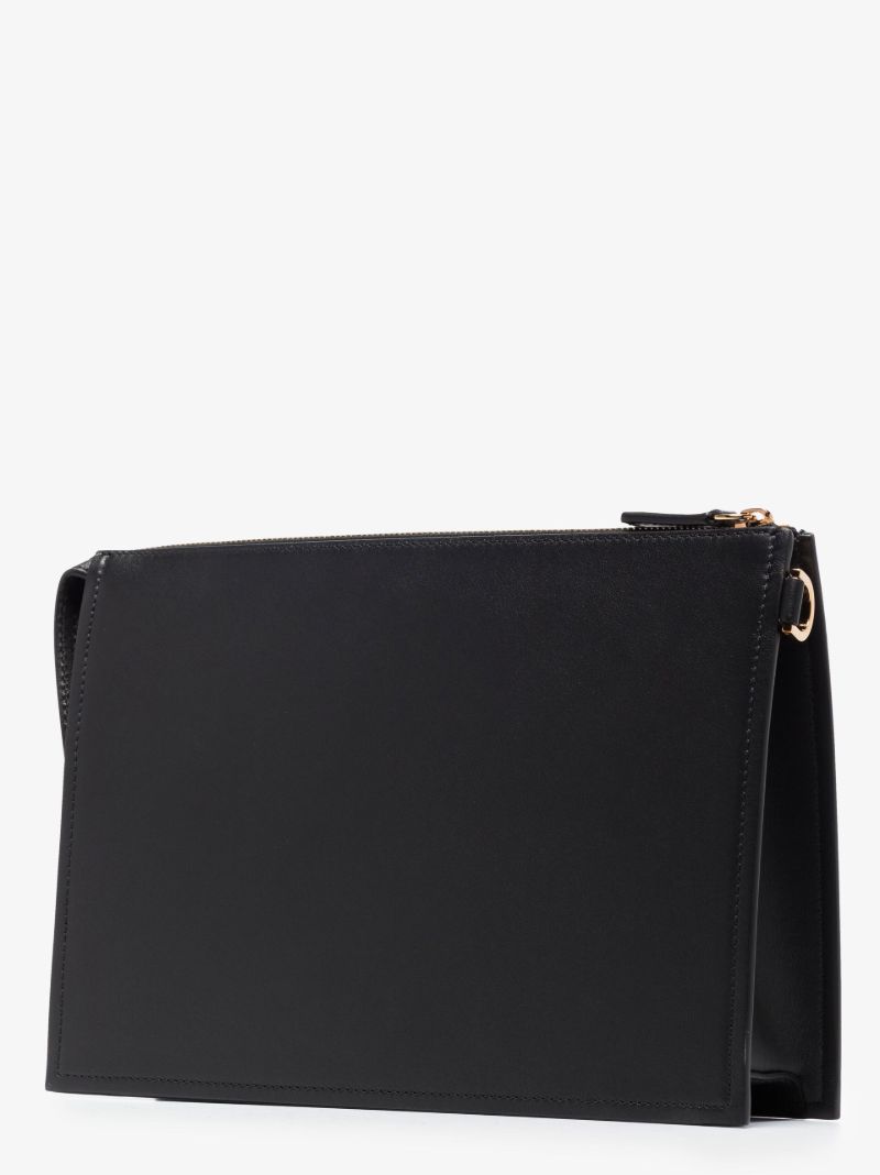 Black Medusa Biggie Logo Leather Pouch