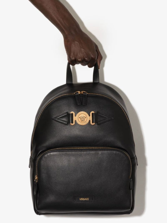 Black Medusa Leather Backpack