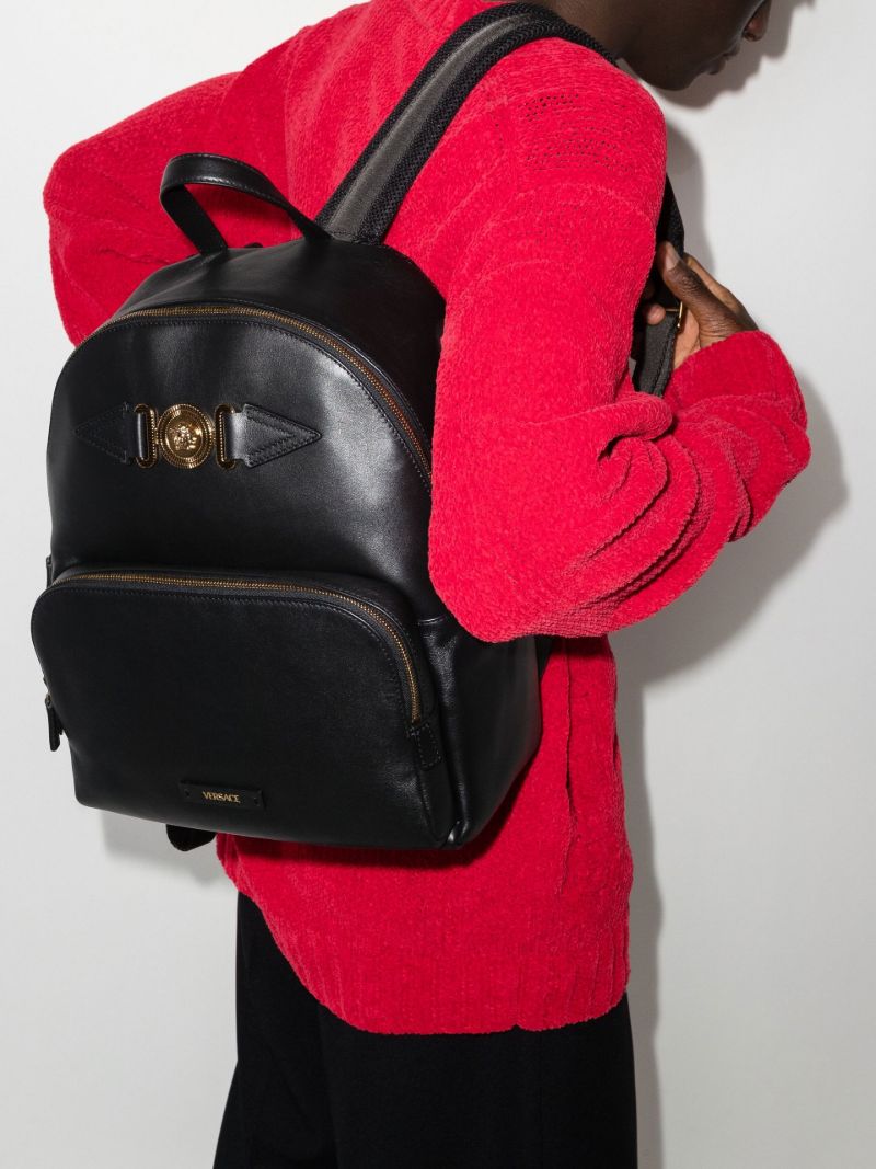 Black Medusa Leather Backpack