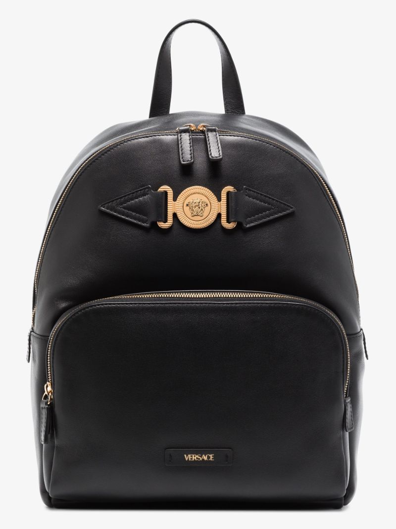 Black Medusa Leather Backpack